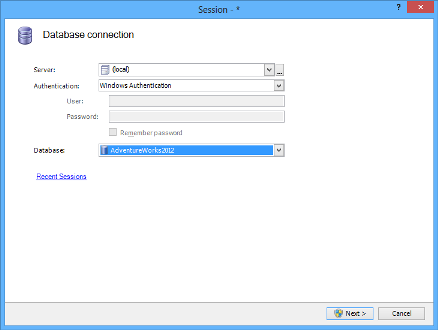 Selecting the database to revert back to a specific point in time using ApexSQL Log