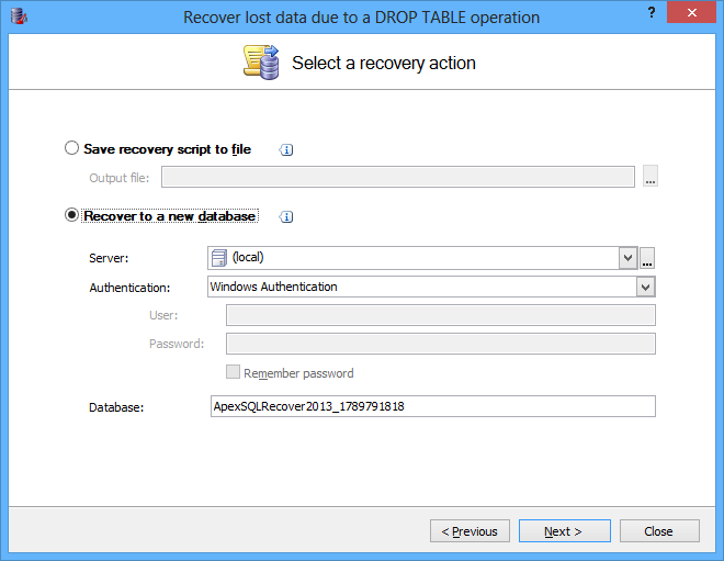 How to recover a single table from a SQL Server database backup SQL