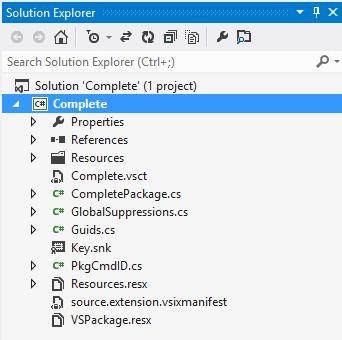 Developing a VSPackage - What files are created in Visual Studio