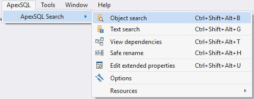 ApexSQL Search - Database search details