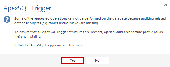 Install the ApexSQL Trigger architecture