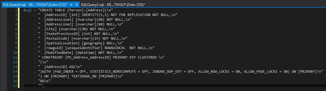 Quickly convert SQL code to language-specific client code