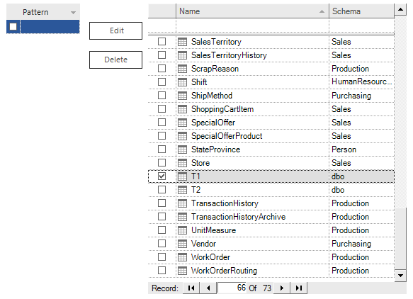 Selecting the dropped table in the Tables filter pane