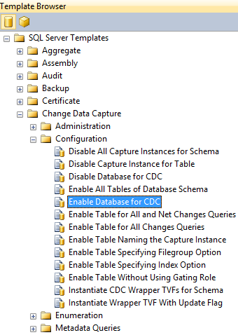 Change Data Capture sub-folder in SQL Server Management Studio