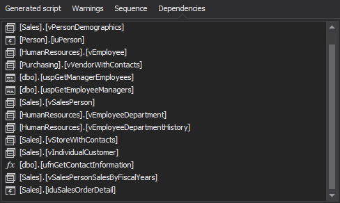 Dialog showing Referencing entities for the Person table