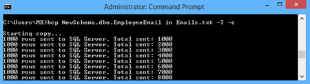 Using the bcp utility to insert rows in a table with triggers and