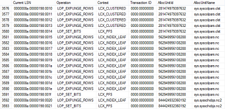 Using fn_dblog to read an online transaction log
