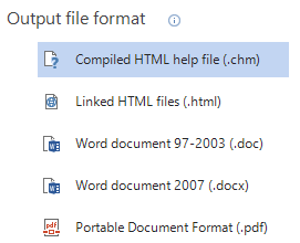 Output file format