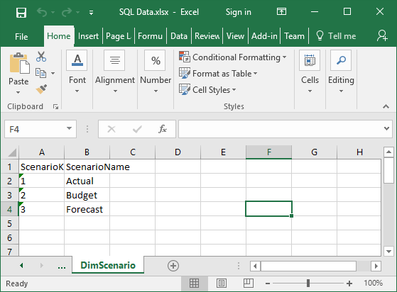 Importing Data from Excel