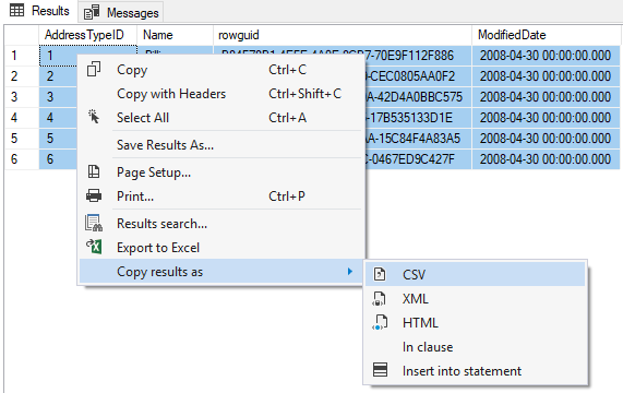 How To Export Sql Server Data To A Csv File 2422