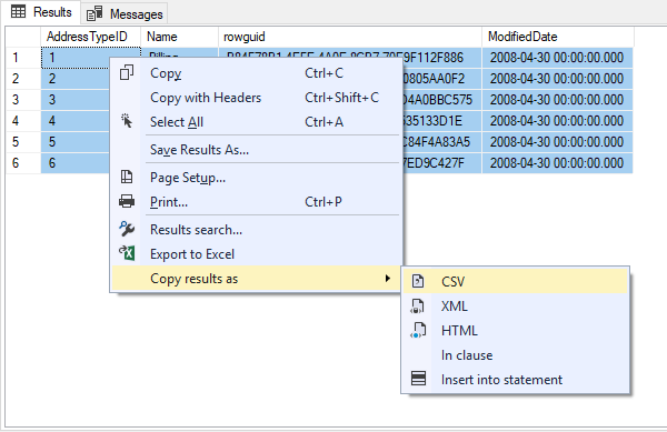 How To Export Sql Server Data To A Csv File 1833