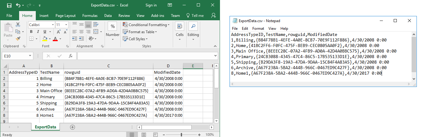 sql server - Export to csv using bulk copy, conversion error