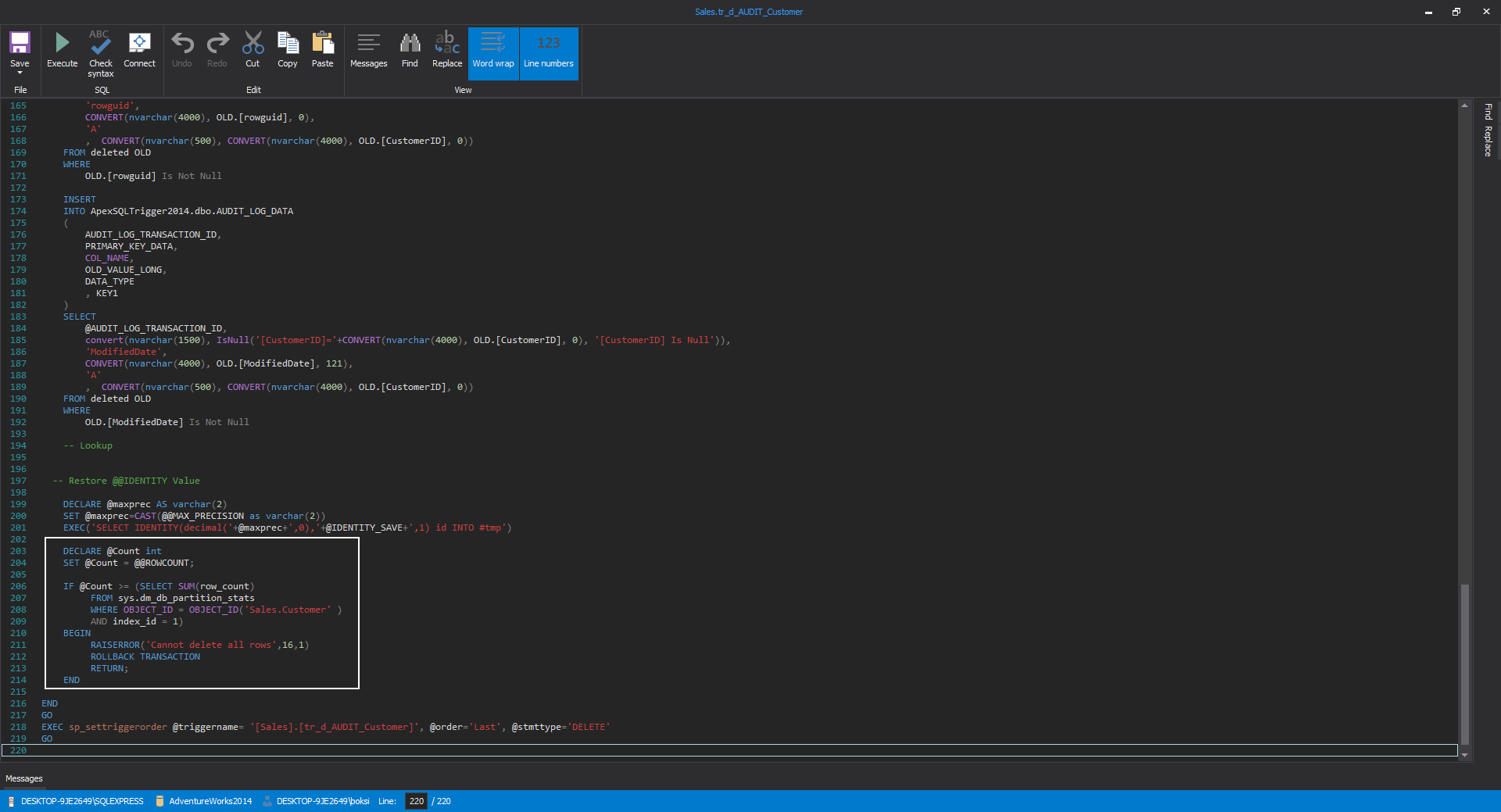 How to create and use DML triggers in SQL Server using real world