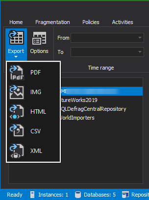 Index Fragmentation Report formats