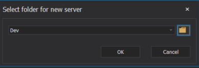 Selecting a folder for the new server in ApexSQL Job