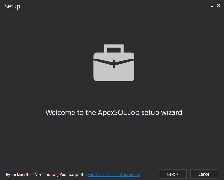 ApexSQL Job setup wizard