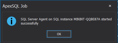 SQL Server agent started successfully notification message