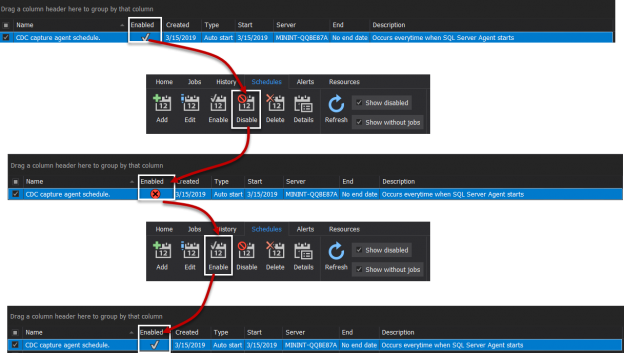 Enable and Disable Schedule