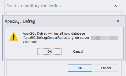 SQL Server central repository database creation