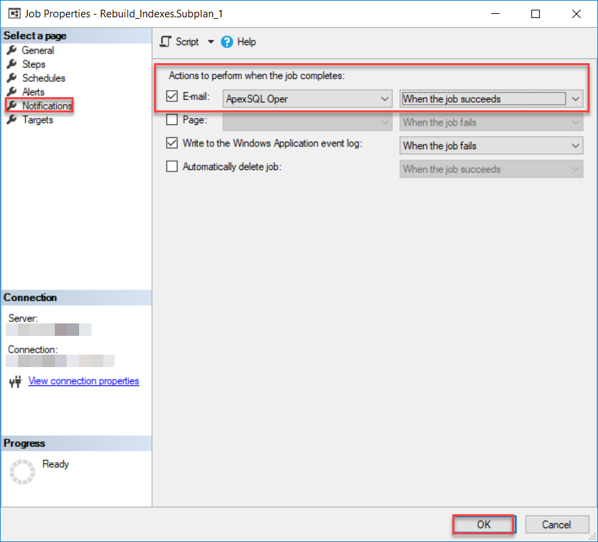 Add Notification for the SQL Server Agent Job