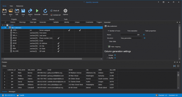 ApexSQL Generate the main window.