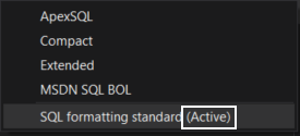 Default SQL formatting profile