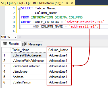 Normally Sanders Boil How to search for column names in SQL Server