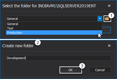 Folder selection for SQL Servers