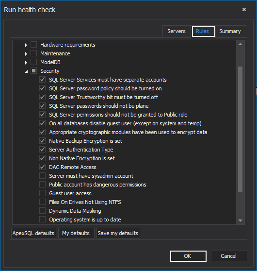 Run health check window