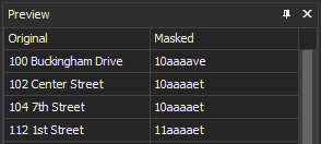 ApexSQL Mask, masked and original data preview