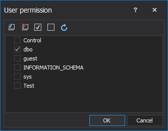 The User permissions dialog