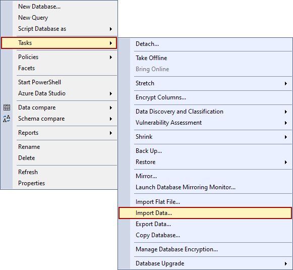 Importing Data from Excel