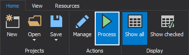The Process button